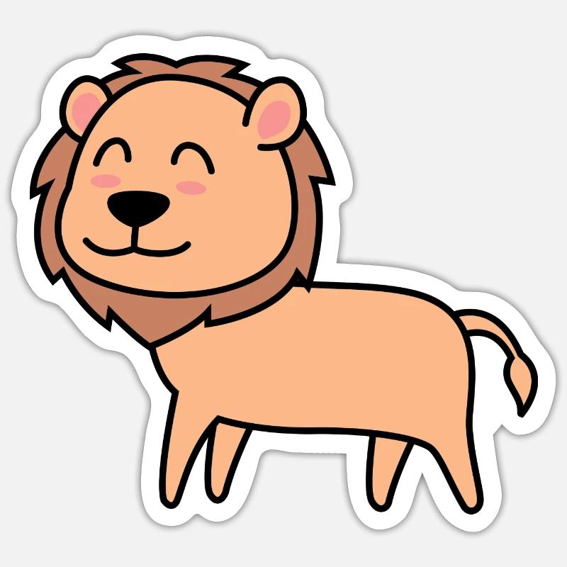 Lion Comic Animal - Sticker size S (10 x 10 cm) - white matte