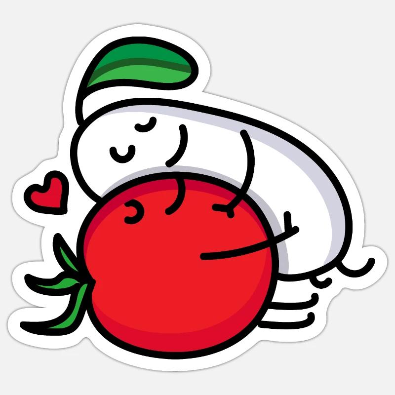 Tomato and mozzarella pair Sticker size S (10 x 10 cm)