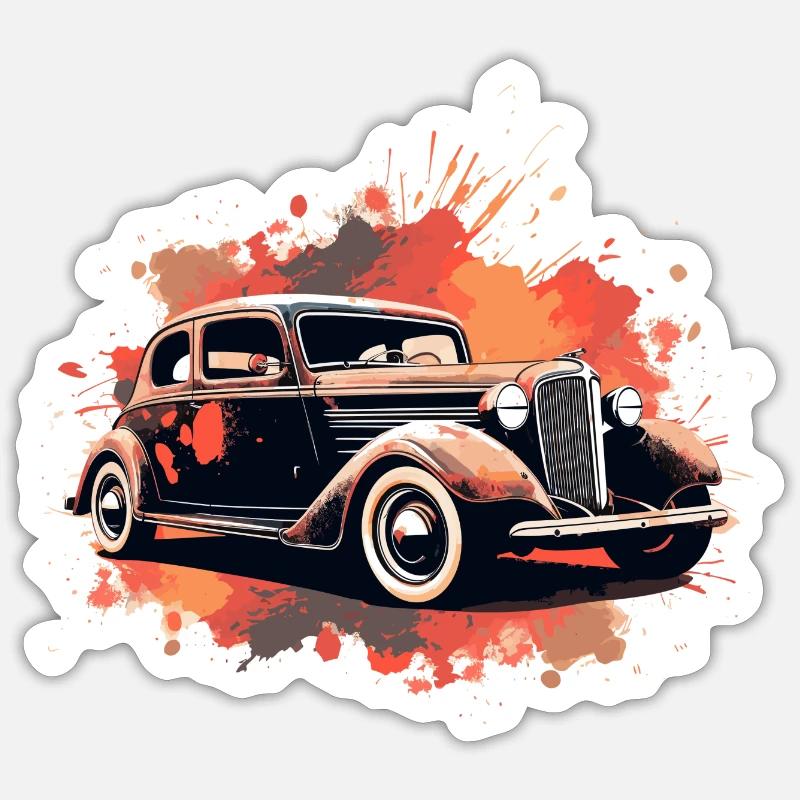 Oldtimer - Sticker Größe S (10 x 10 cm) - Mattweiß