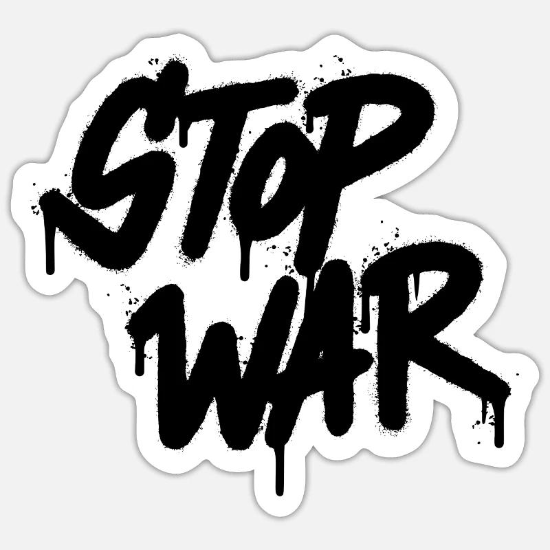 stop war - Sticker Größe S (10 x 10 cm) - Mattweiß