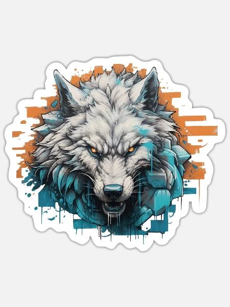 Geist des Nordens - Graffiti-Stil - Sticker Größe S (10 x 10 cm) - Mattweiß