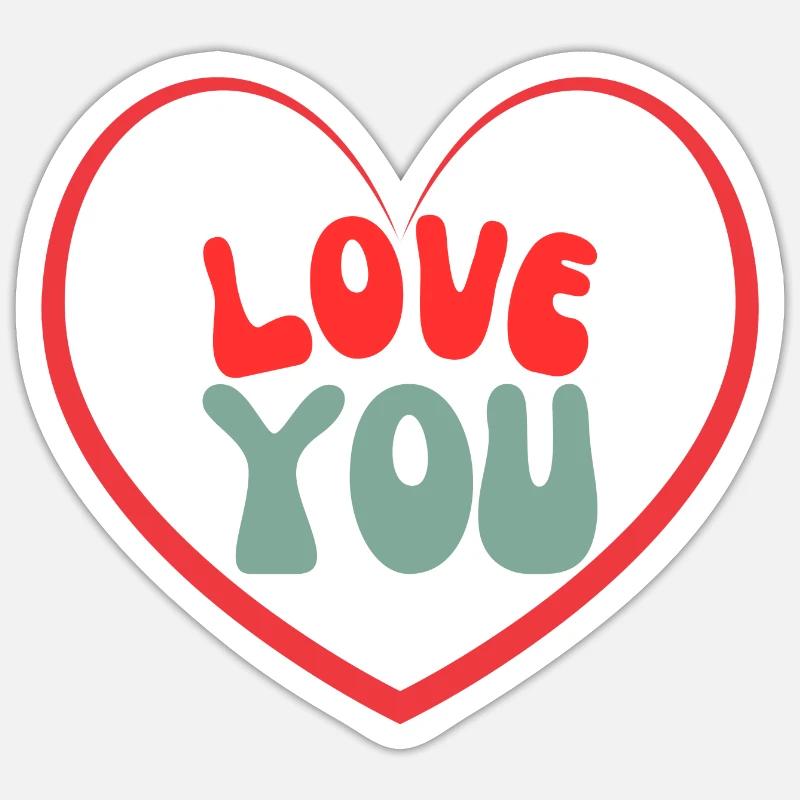 Je t’aime - Sticker taille S (10 x 10 cm) - blanc mat