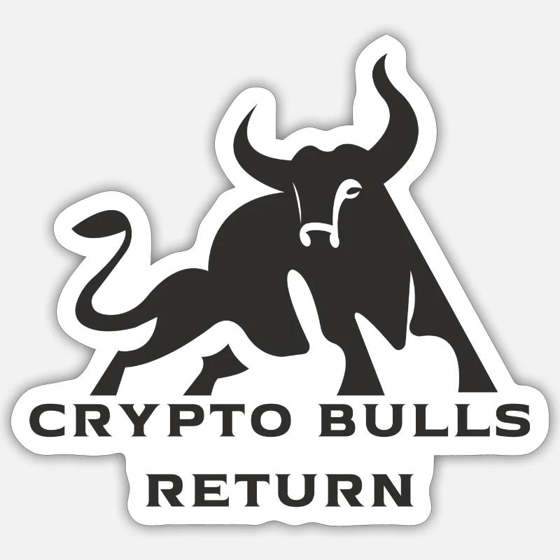 Retour de Crypto Bulls - Sticker taille S (10 x 10 cm) - blanc mat