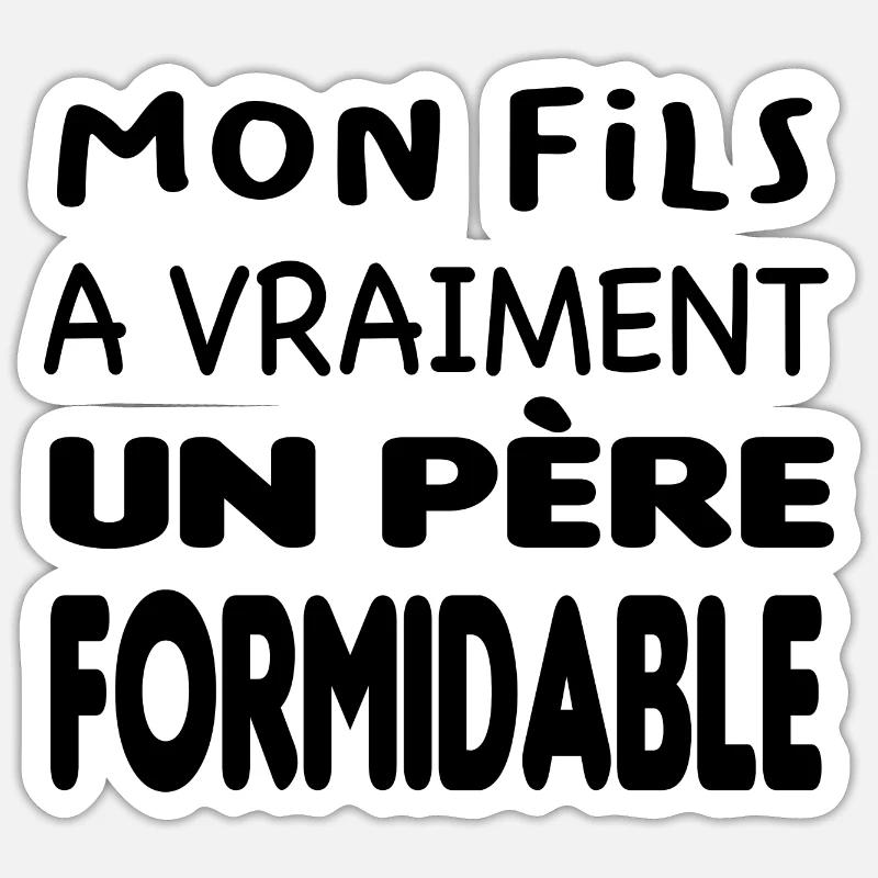 Père formidable Sticker taille S (10 x 10 cm)