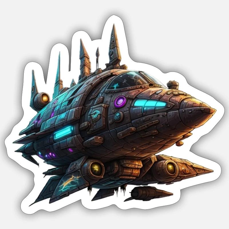 Astronef - Sticker taille S (10 x 10 cm) - blanc mat