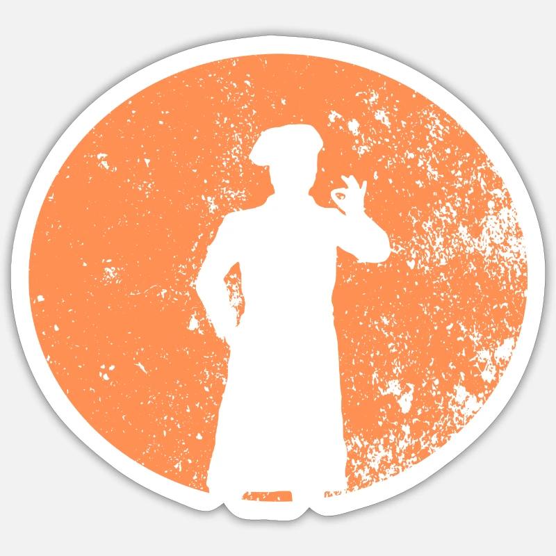 Koch Küche Geschenk Berufe Sticker Größe S (10 x 10 cm)