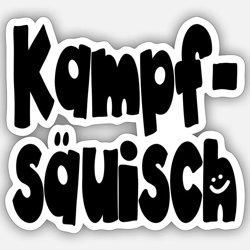 kampfsäuisch II - Sticker Größe S (10 x 10 cm) - Mattweiß