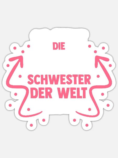 Familie Beste Schwester - Sticker Größe S (10 x 10 cm) - Mattweiß