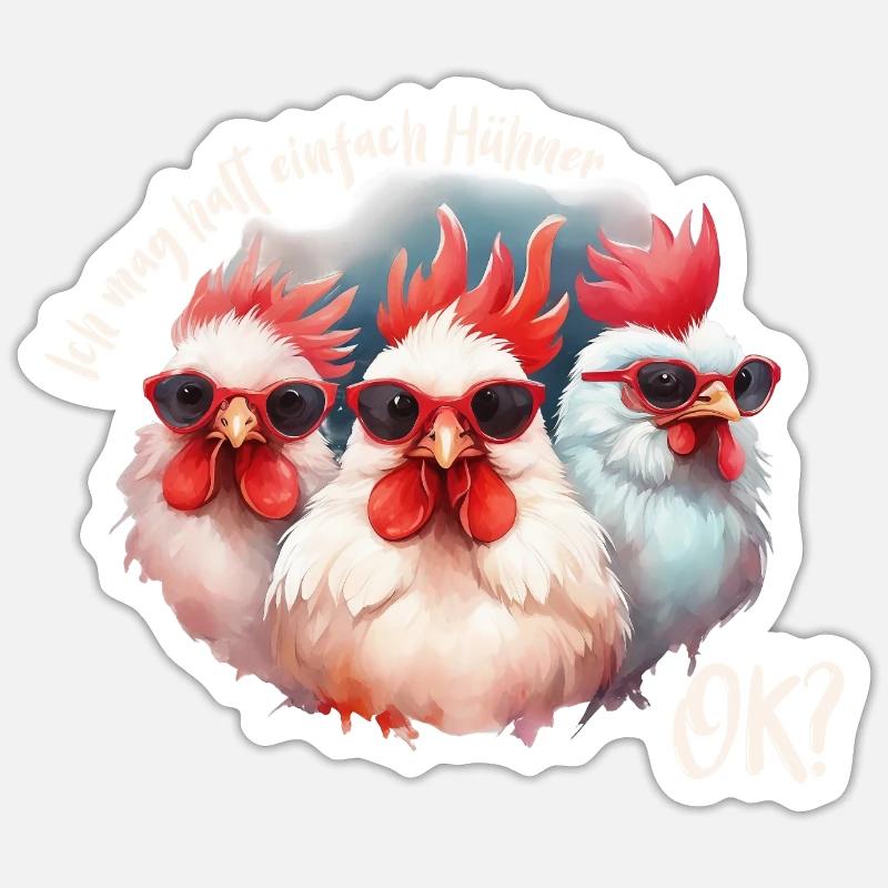 Ich mag halt einfach Hühner - Sticker Größe S (10 x 10 cm) - Mattweiß