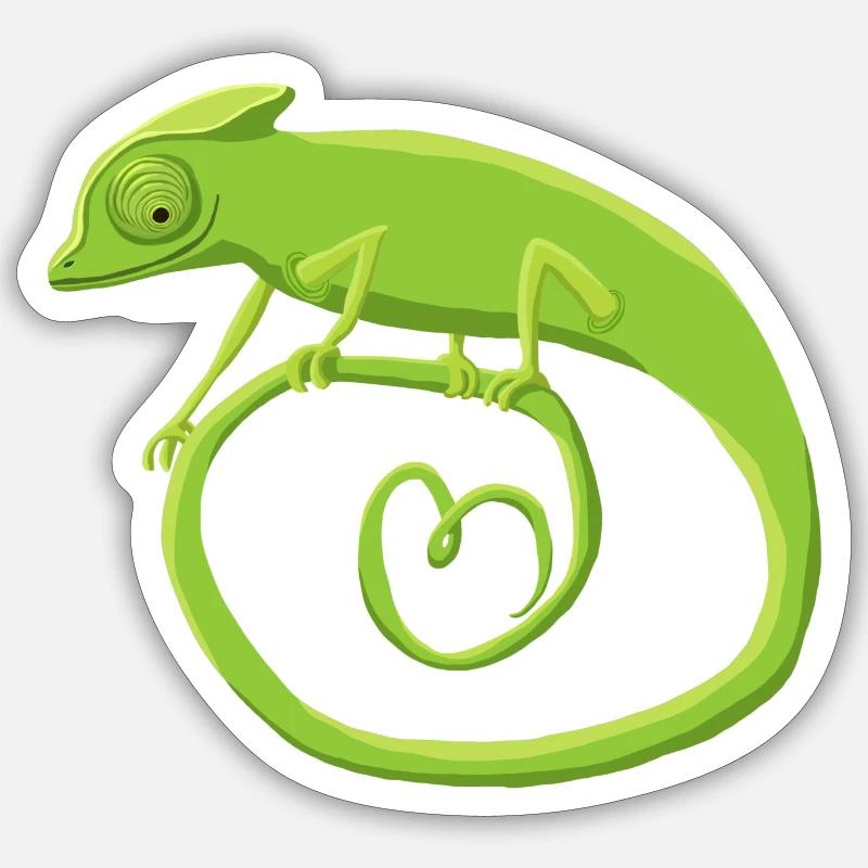Chamäleonkringel mit Herz Sticker Größe S (10 x 10 cm)