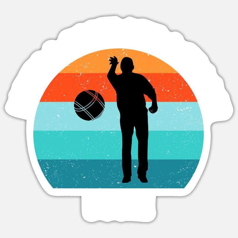 Boule Petanque Boccia Boules - Sticker Größe S (10 x 10 cm) - Mattweiß