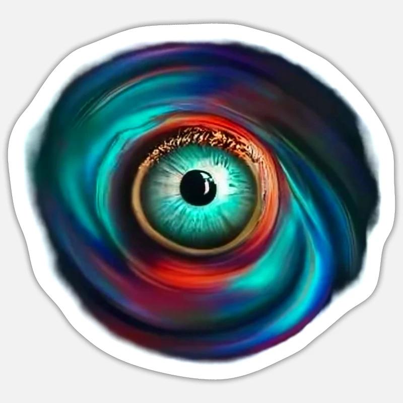 Oeil dans la Spirale Infernale - Sticker taille S (10 x 10 cm) - blanc mat