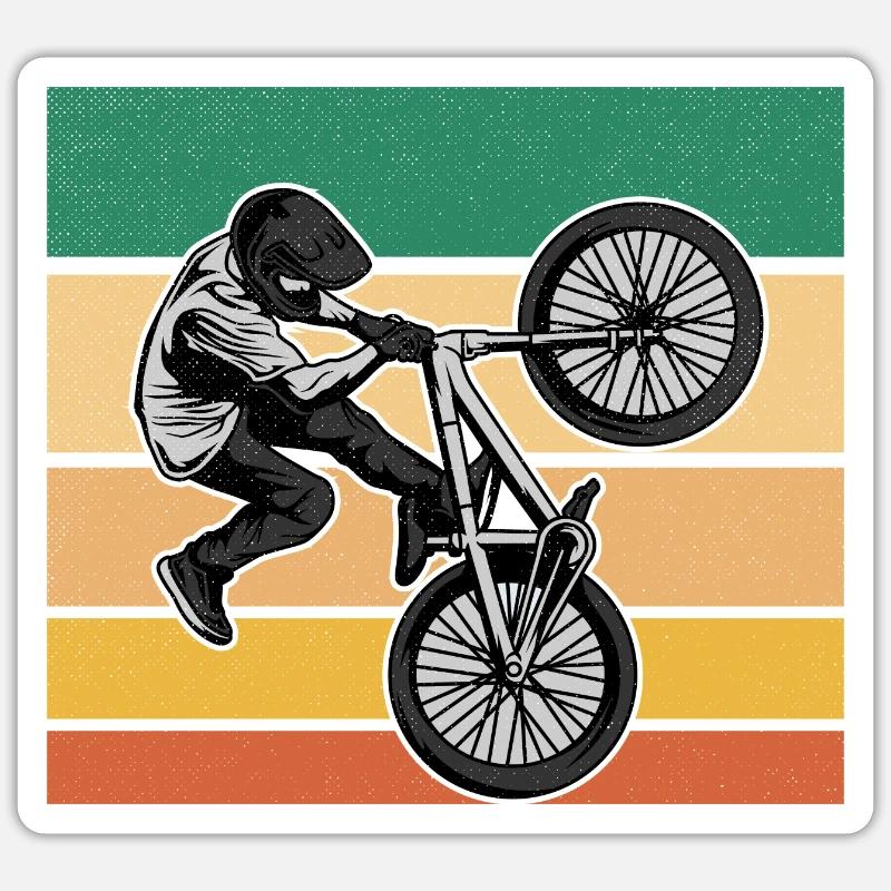 Rider de BMX - Sticker taille S (10 x 10 cm) - blanc mat