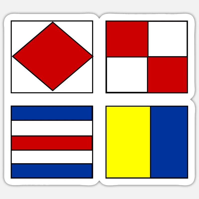 4 nautical flags Sticker size S (10 x 10 cm)