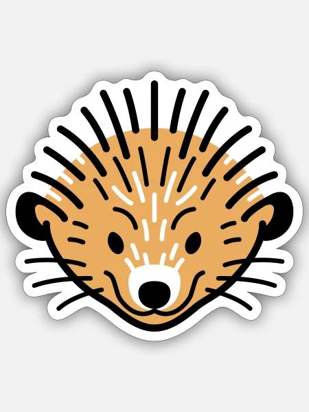 Waldfreunde Igel - Sticker Größe S (10 x 10 cm) - Mattweiß