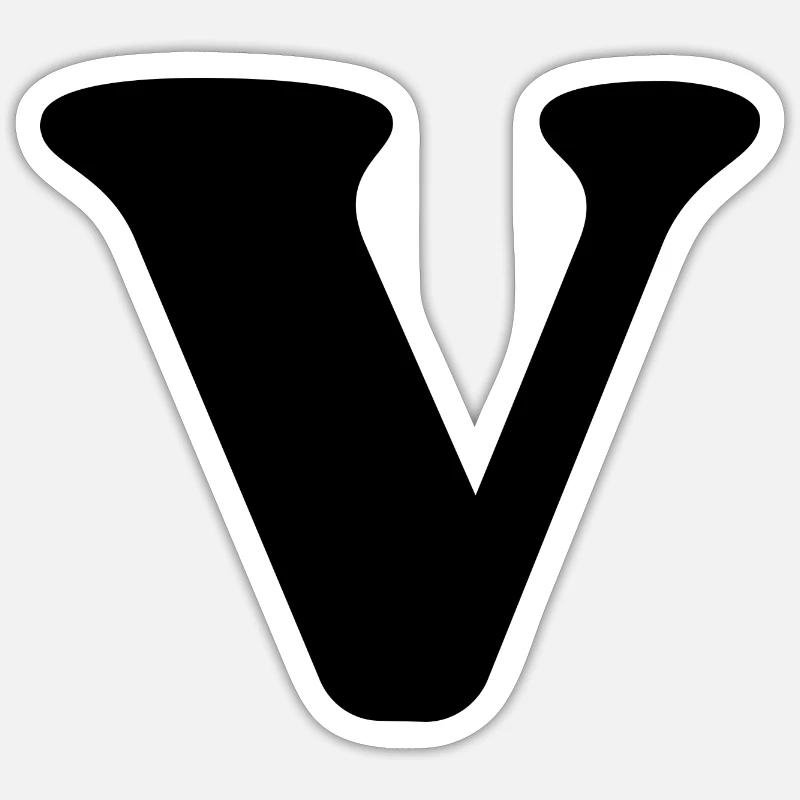 Lettre v Sticker taille S (10 x 10 cm)