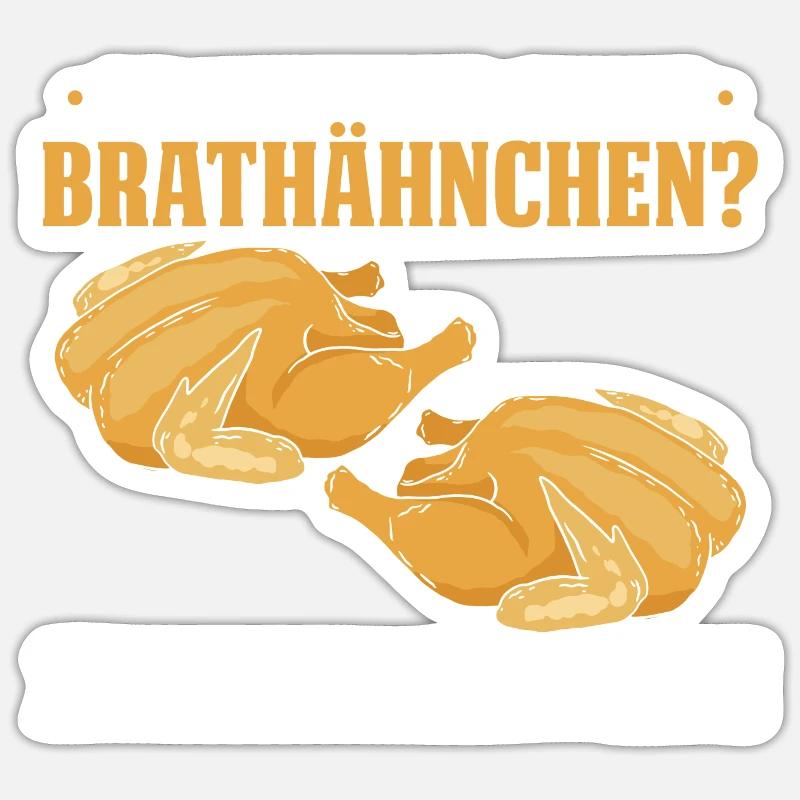 Was ist besser als ein Brathähnchen? Zwei Brathähn Sticker Größe S (10 x 10 cm)