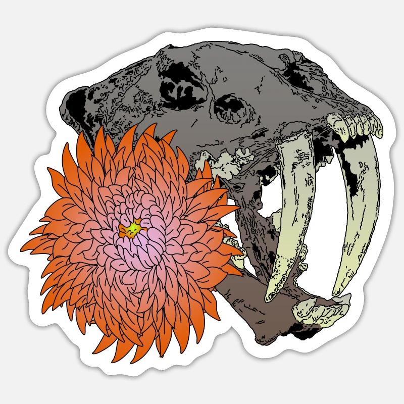 Smilodon chrysanthemum - Sticker size S (10 x 10 cm) - white matte