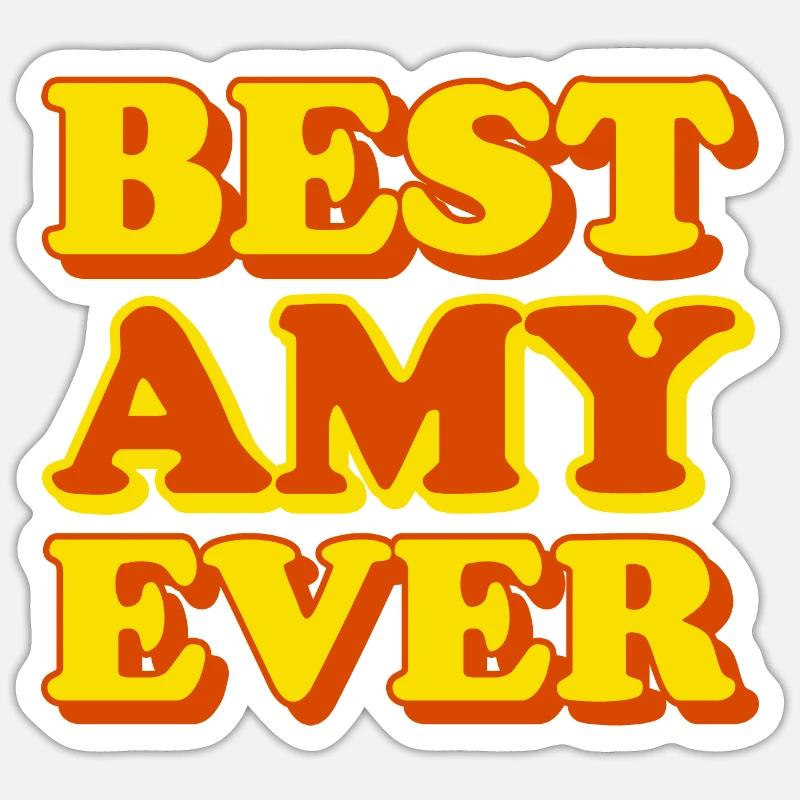Amy First Name Funny Gift - Sticker size S (10 x 10 cm) - white matte