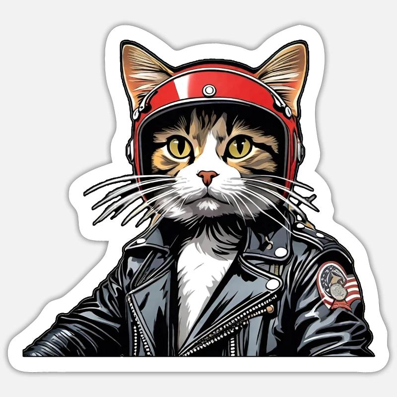 Chemise Chat Chat Cadeau Idée Mastic Sticker taille S (10 x 10 cm)