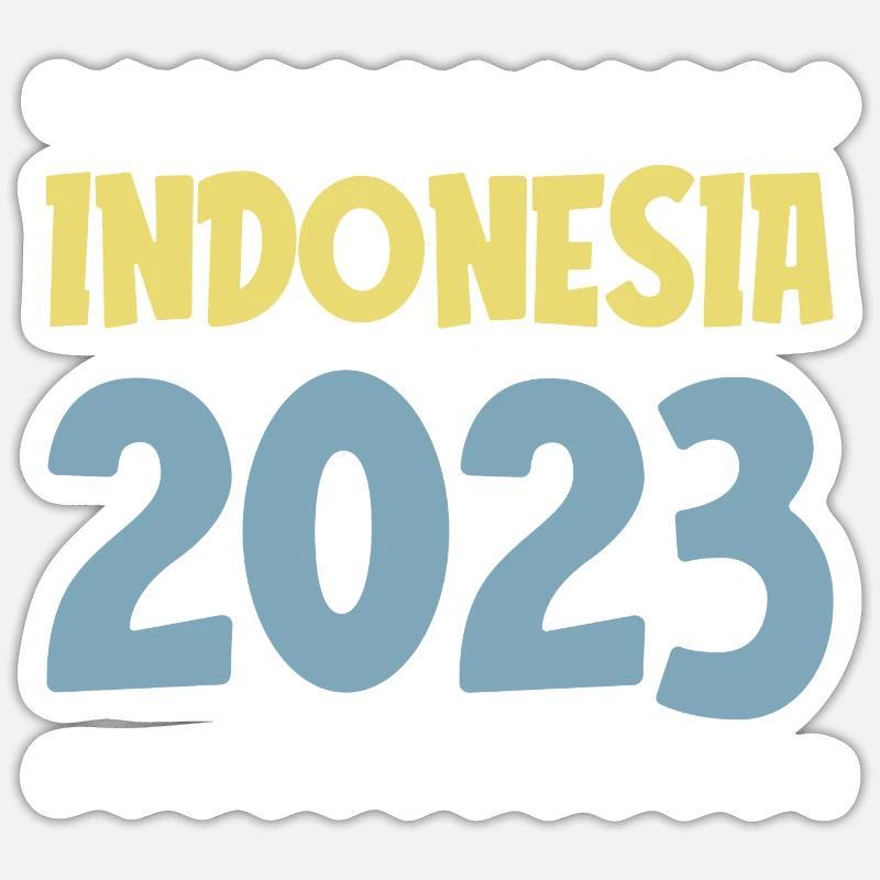 Indonésie 2023 - Sticker taille S (10 x 10 cm) - blanc mat