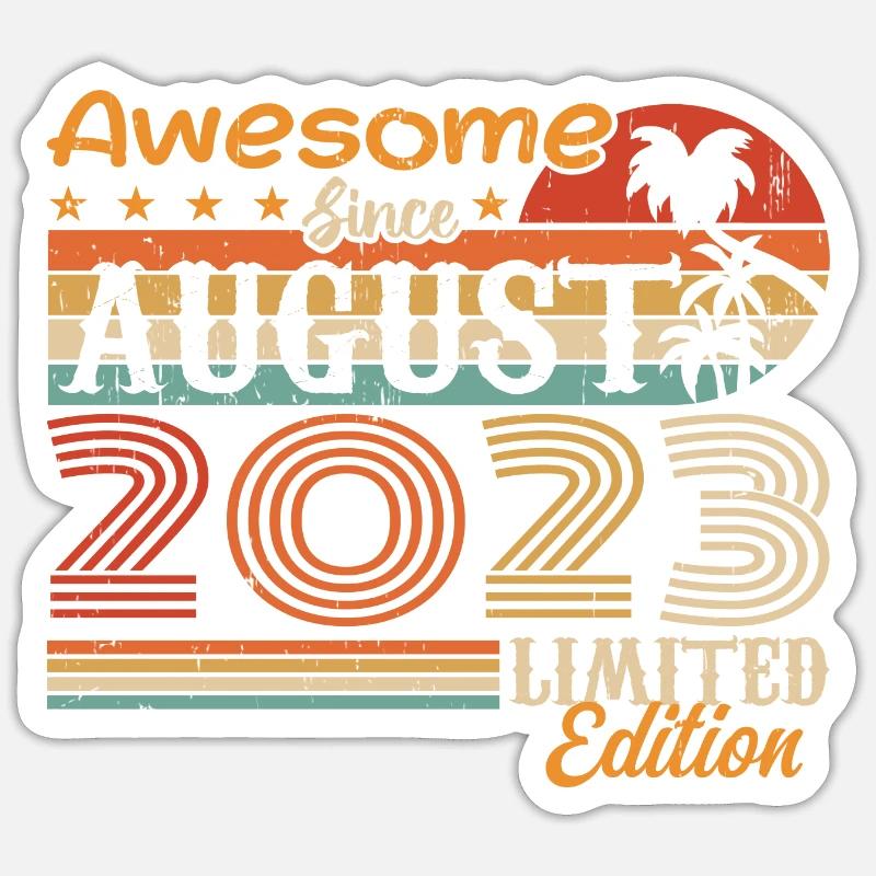 2023 August Geschenkidee August 2023 - Sticker Größe S (10 x 10 cm) - Mattweiß