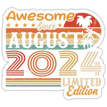 2024 August Geschenkidee August 2024 - Sticker Größe S (10 x 10 cm) - Mattweiß - Vorne