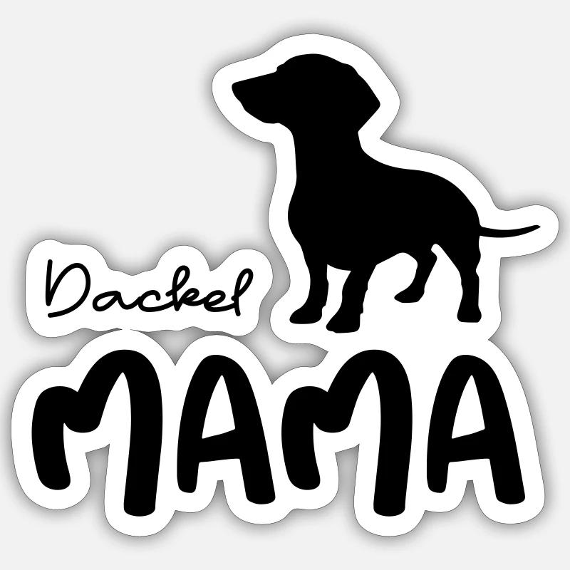 Dackel Mama - Sticker Größe S (10 x 10 cm) - Mattweiß