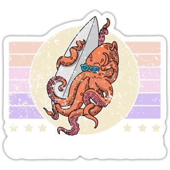 Summer Surfing Board Watersports Octopus Holiday - Sticker size S (10 x 10 cm) - white matte - Front