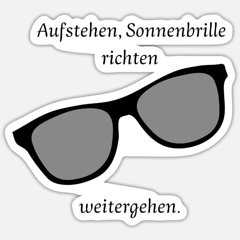 Sonnenbrille - Sticker Größe S (10 x 10 cm) - Mattweiß