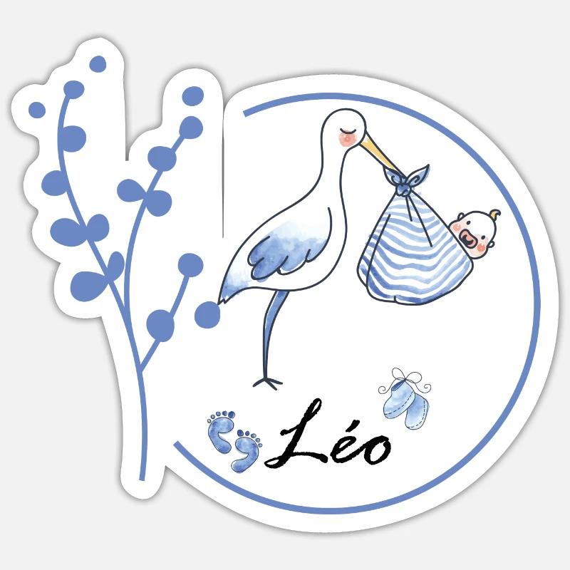 Leo, Baby's name - Sticker size S (10 x 10 cm) - white matte