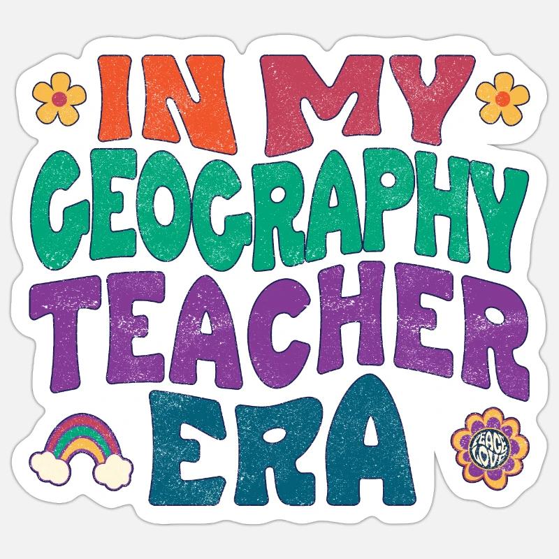 À l’époque de mon professeur de géographie - Sticker taille S (10 x 10 cm) - blanc mat