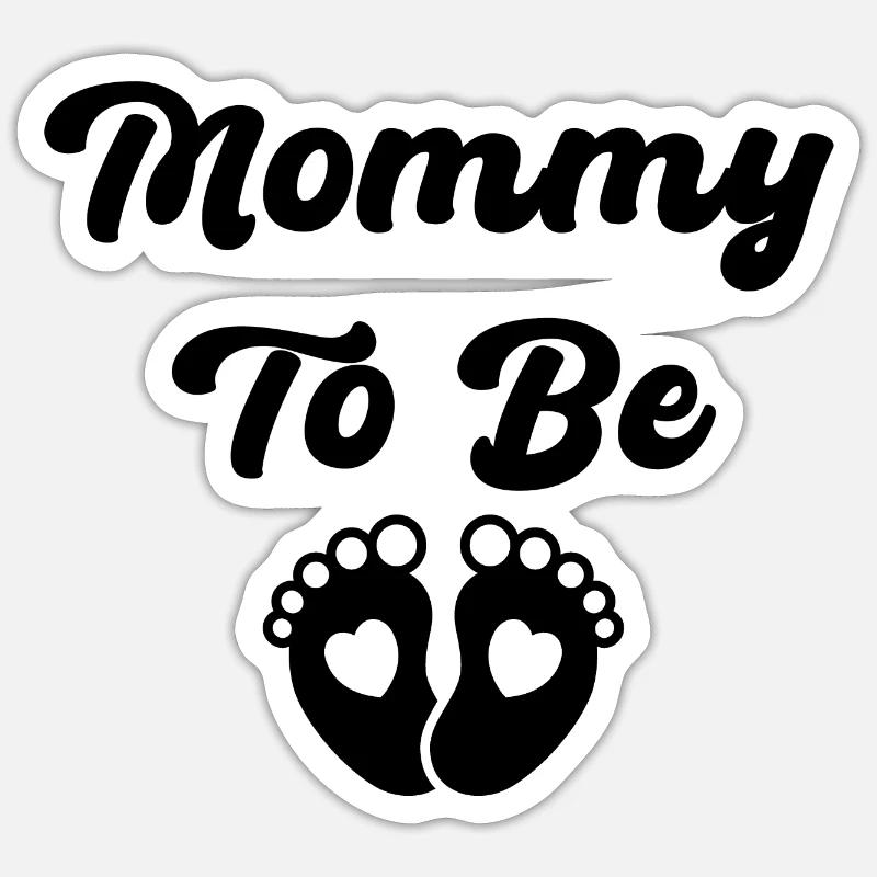 werdende Mama - Sticker Größe S (10 x 10 cm) - Mattweiß