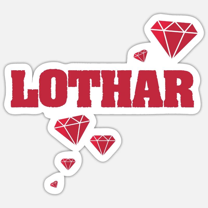 Geschenkidee Lothar - Sticker Größe S (10 x 10 cm) - Mattweiß