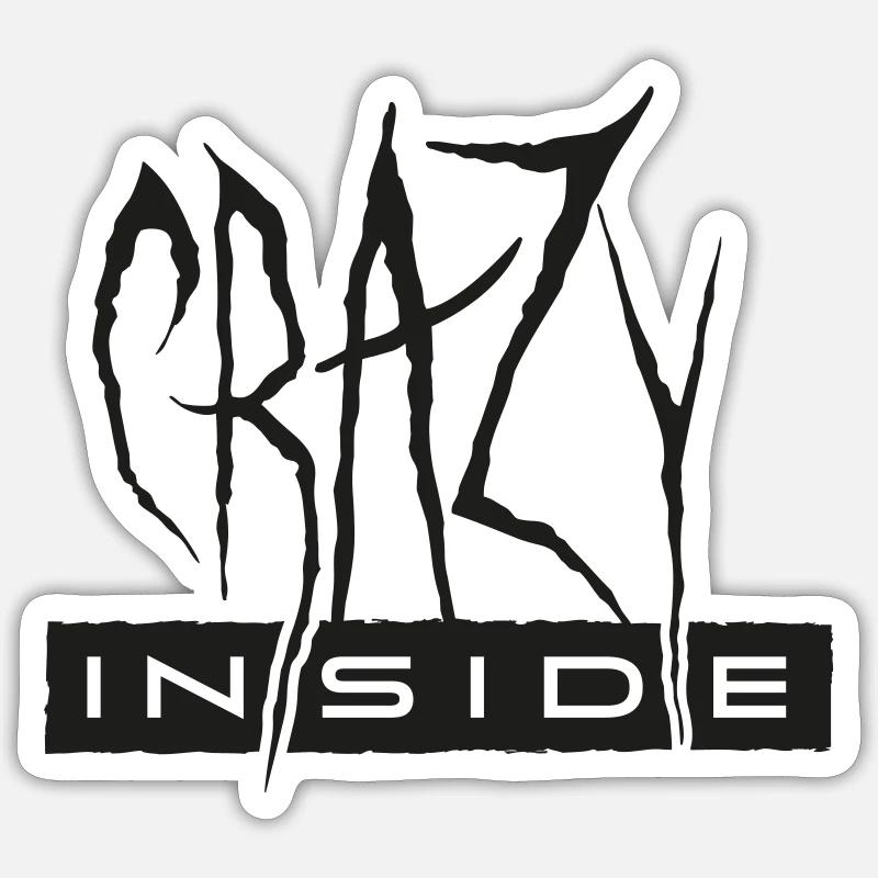 Crazy - Sticker Größe S (10 x 10 cm) - Mattweiß