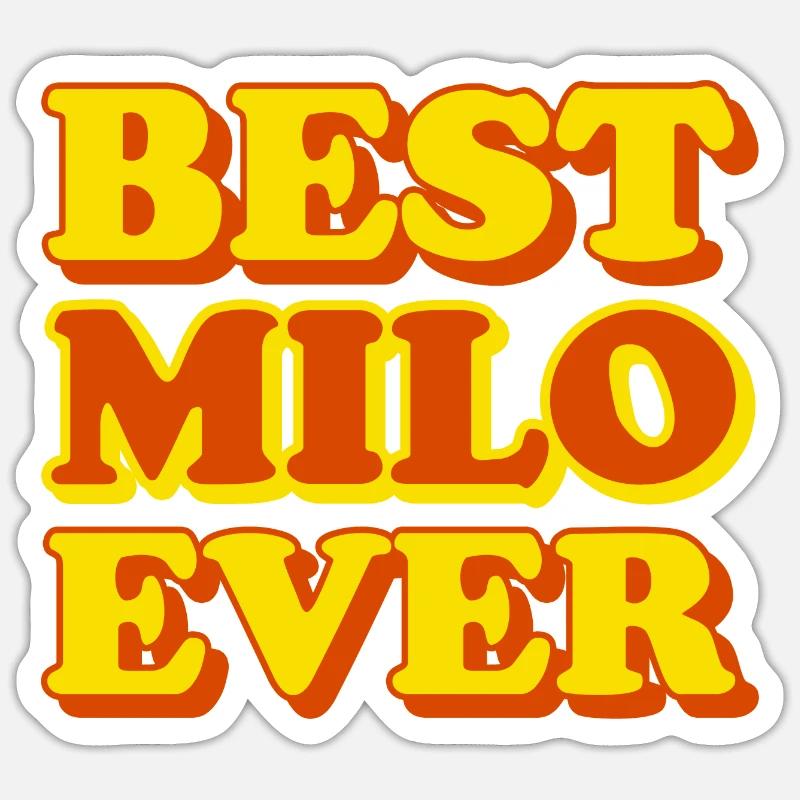 Milo First Name Funny Gift Sticker size S (10 x 10 cm)
