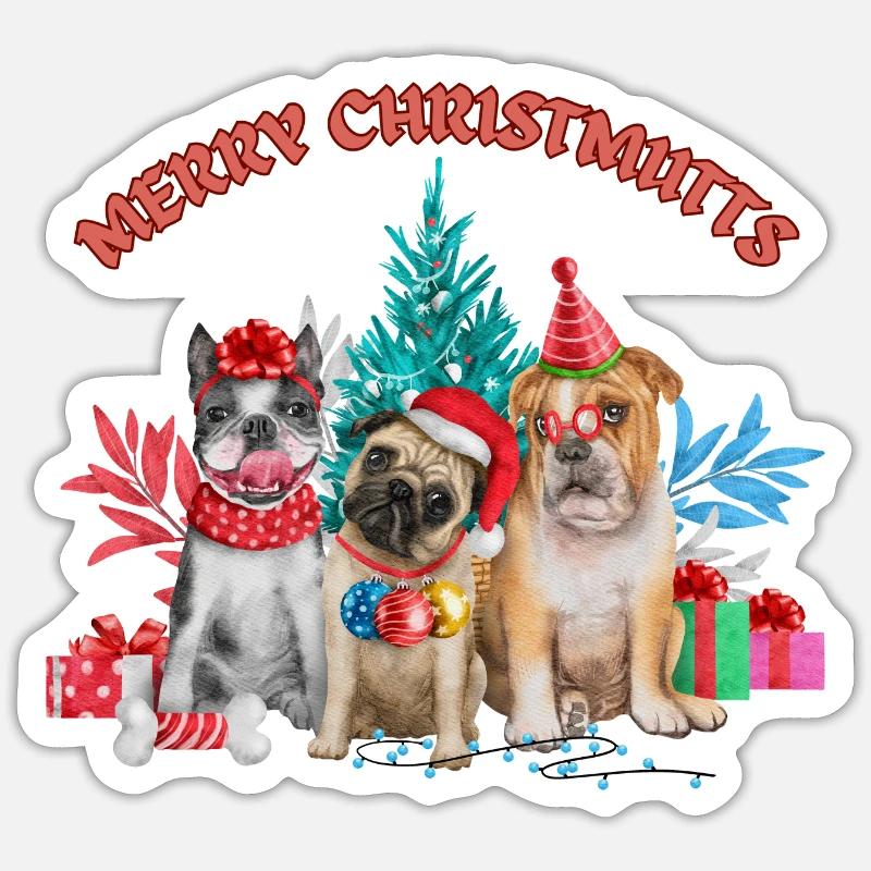 Merry Christmutts - Sticker size S (10 x 10 cm) - white matte