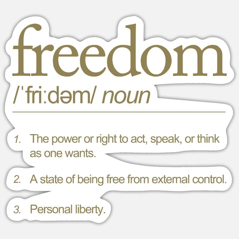 La liberté parle définitivement de la pensée d’action - Sticker taille S (10 x 10 cm) - blanc mat