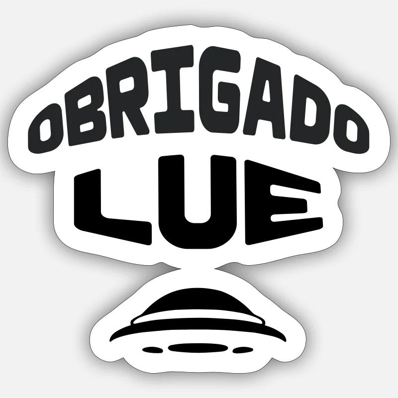 Obrigado Lue - Sticker size S (10 x 10 cm) - white matte