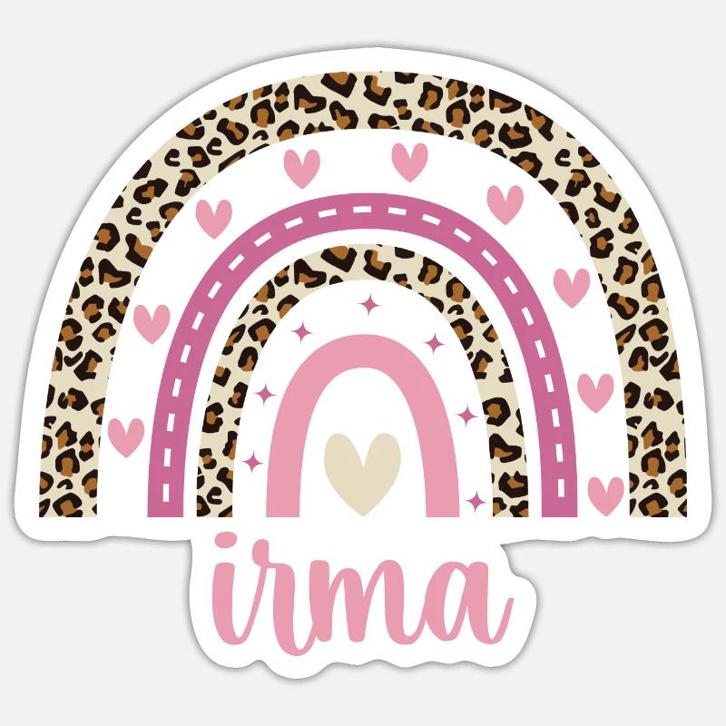 Irma Regenbogen Name Geburtstag Irma Sticker Größe S (10 x 10 cm)