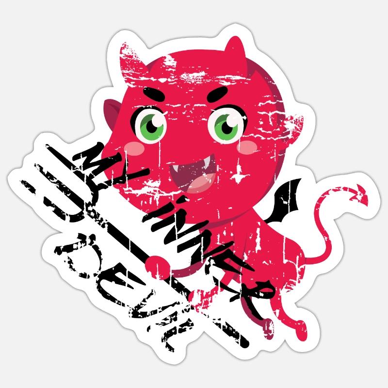 my inner devil - Sticker size S (10 x 10 cm) - white matte