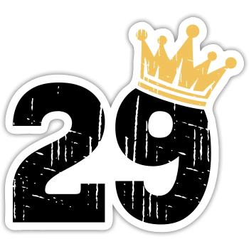 29 Crown 29th Birthday 29 Years - Sticker size S (10 x 10 cm) - white matte - Front