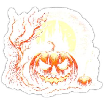 Halloween-Kürbis - Sticker Größe S (10 x 10 cm) - Mattweiß - Vorne