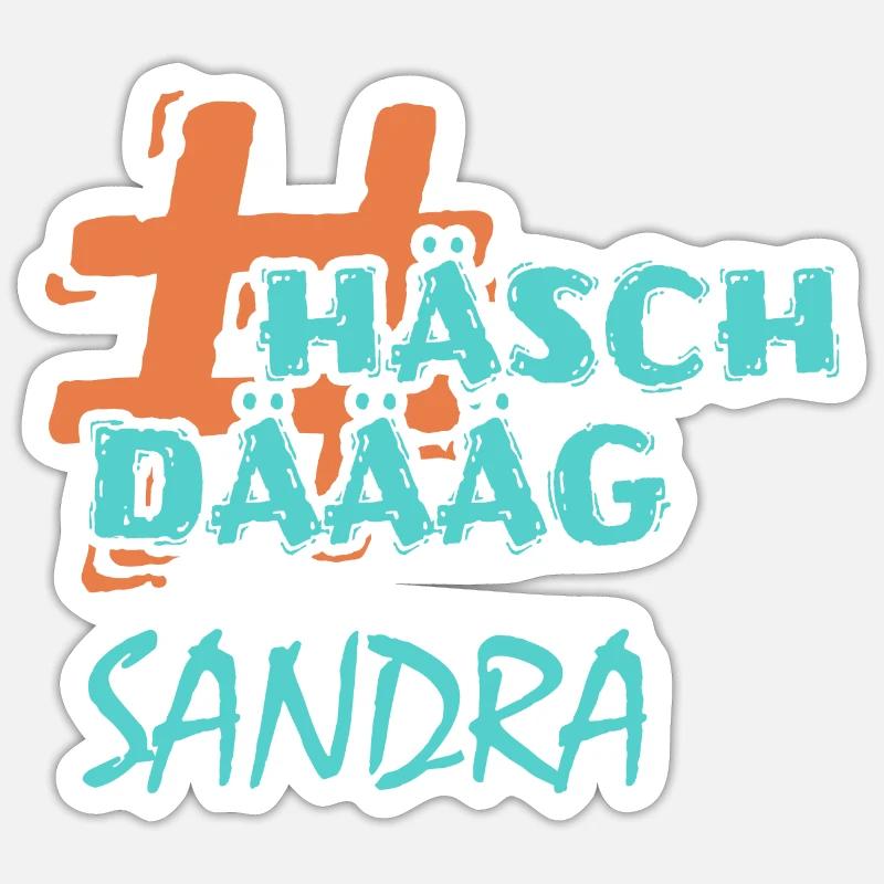 Sandra Sandra - Sticker Größe S (10 x 10 cm) - Mattweiß