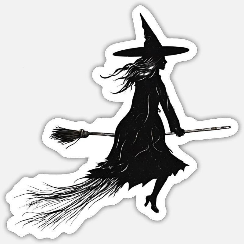 Sorcière élégante Sticker taille S (10 x 10 cm)
