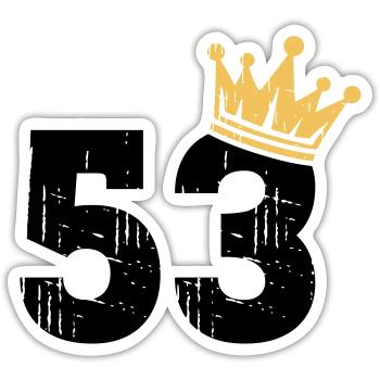 53 Crown 53rd birthday 53 years old - Sticker size S (10 x 10 cm) - white matte - Front