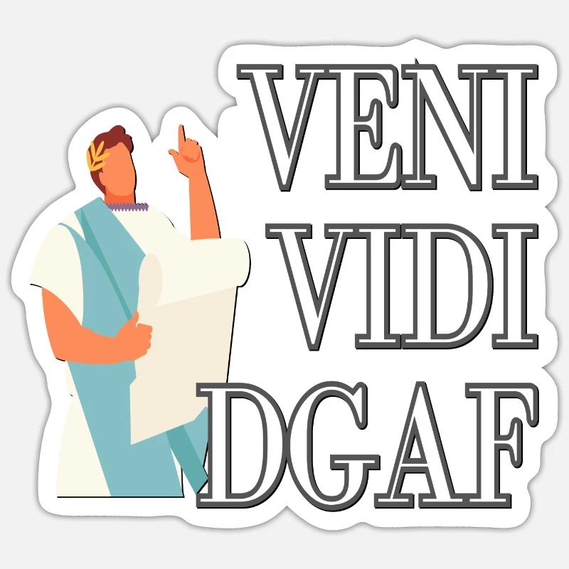 Veni Vidi Vici Dgaf - Sticker size S (10 x 10 cm) - white matte
