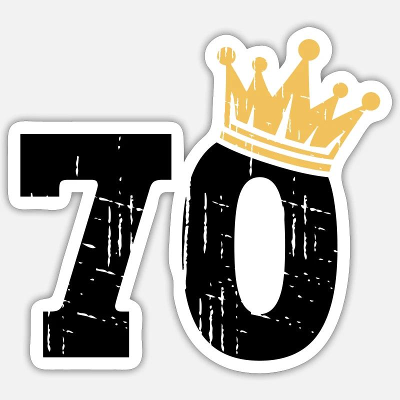 70 Krone 70. Geburtstag 70 Jahre - Sticker Größe S (10 x 10 cm) - Mattweiß