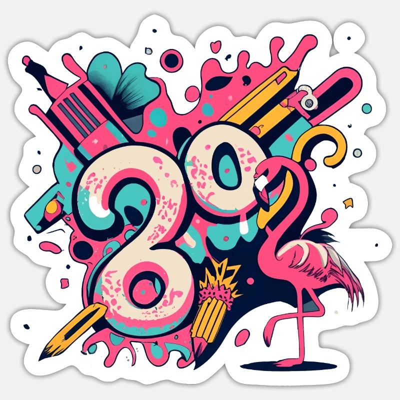 Retro Wave Sticker size S (10 x 10 cm)