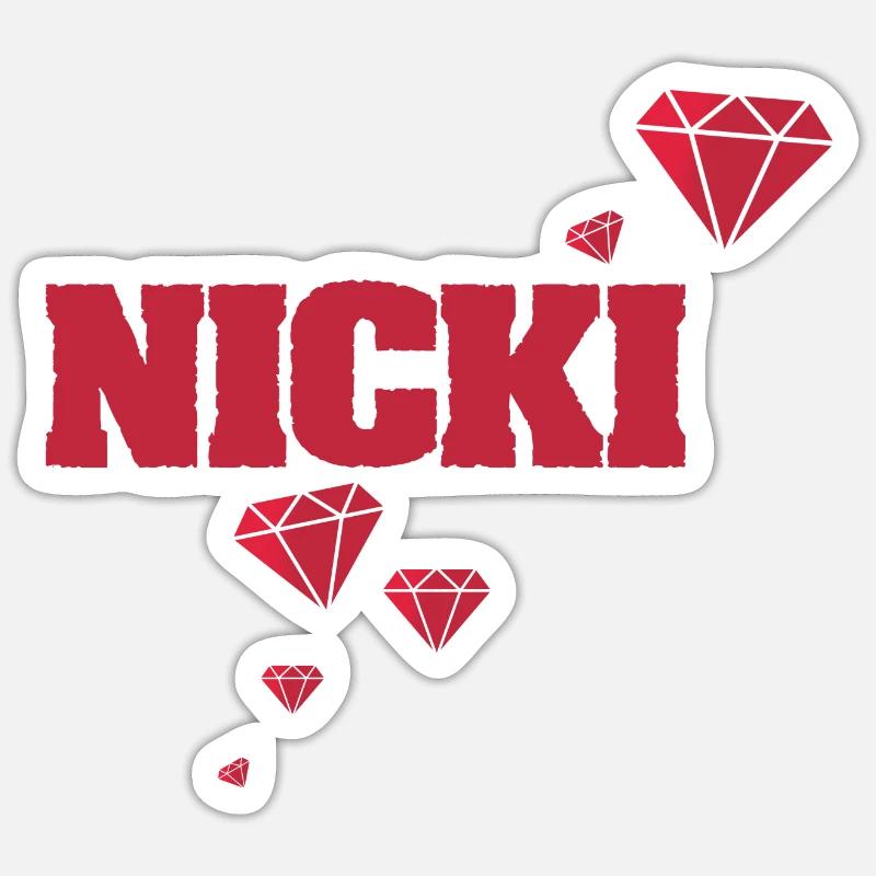 Nicki Nicki - Sticker Größe S (10 x 10 cm) - Mattweiß